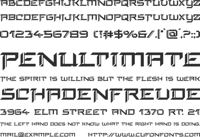 Final Front font preview