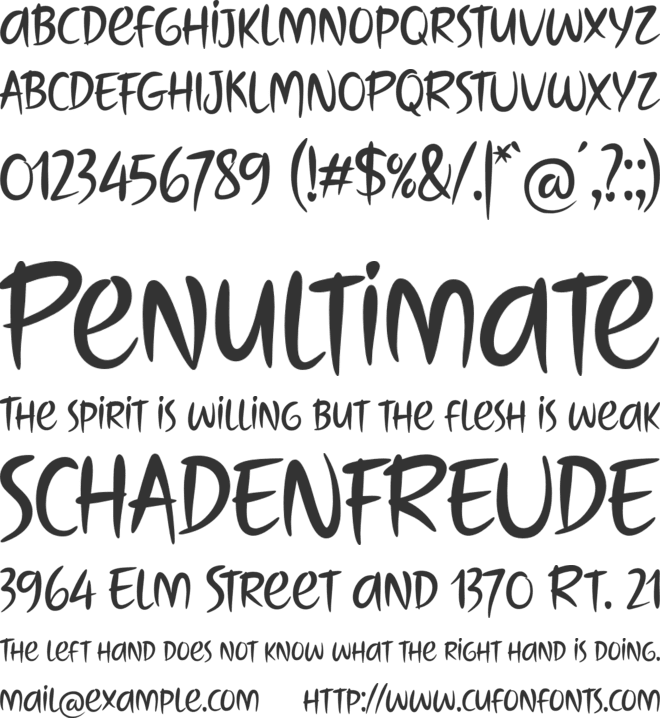 Touch Over Next font preview