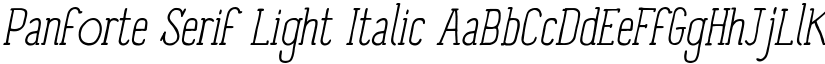 Panforte Serif Light Italic font