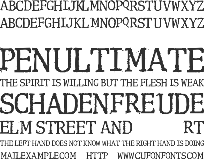 Clunk font preview
