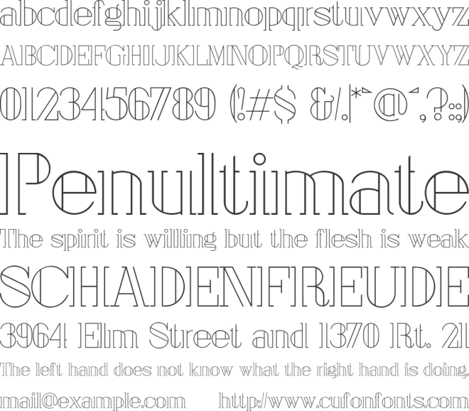 London font preview