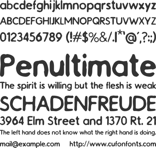 Catalogue font preview