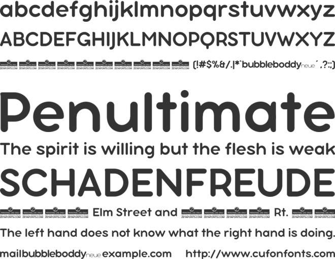 Bubbleboddy Neue Trial font preview
