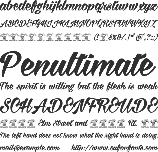 Milasian  PERSONAL font preview