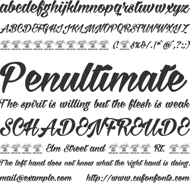 Milasian  PERSONAL font preview