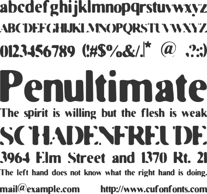 Faded MovieStar font preview