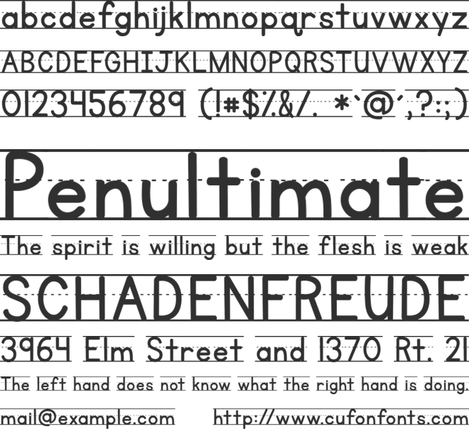 KG Primary Lined NOSPACE font preview