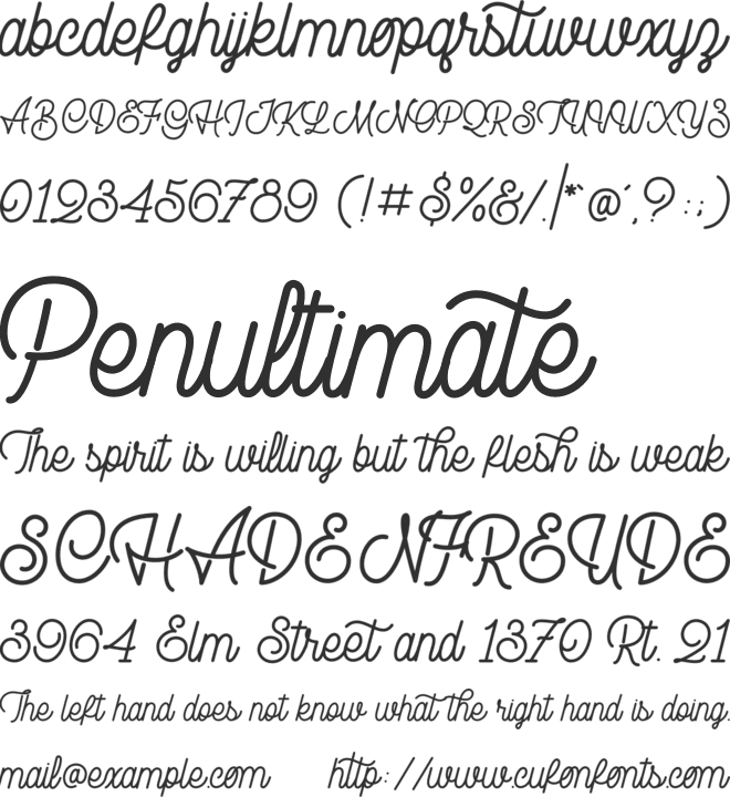 Rampage Monoline font preview