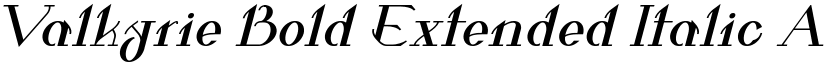 Valkyrie Bold Extended Italic font