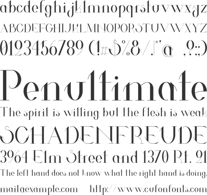 Valkyrie font preview