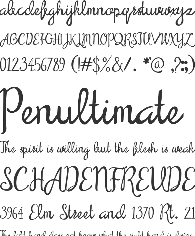 Serendipity font preview