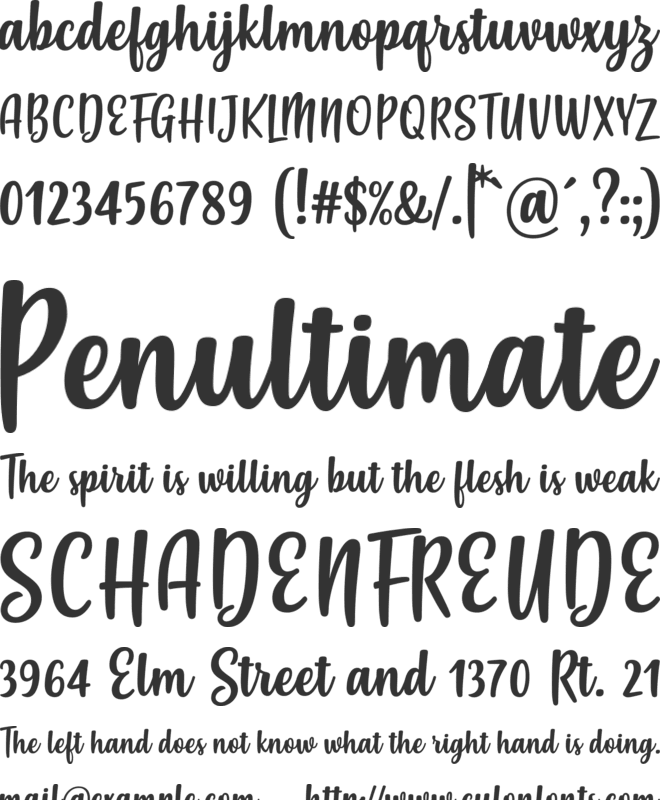 Misses font preview