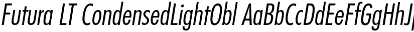 Futura LT CondensedLightObl font