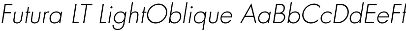 Futura LT LightOblique font