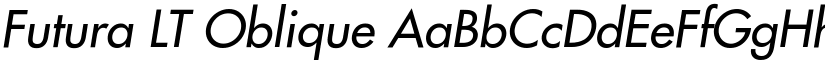 Futura LT Oblique font