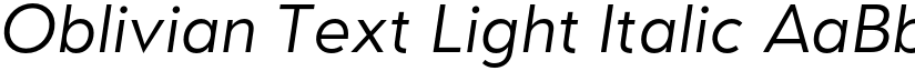 Oblivian Text Light Italic font
