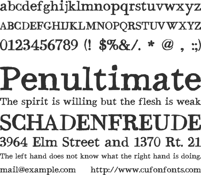 Bodoni Hand font preview