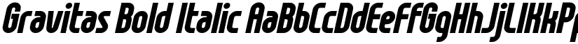 Gravitas Bold Italic font