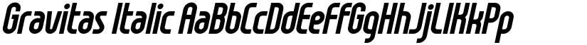 Gravitas Italic font