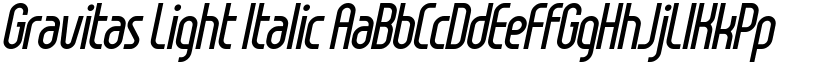 Gravitas Light Italic font