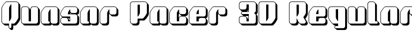 Quasar Pacer 3D Regular font