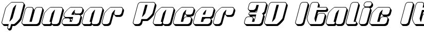 Quasar Pacer 3D Italic Italic font