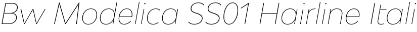 Bw Modelica SS01 Hairline Italic font