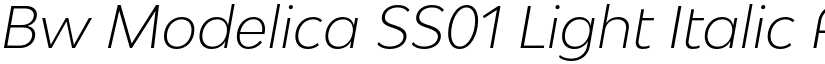 Bw Modelica SS01 Light Italic font