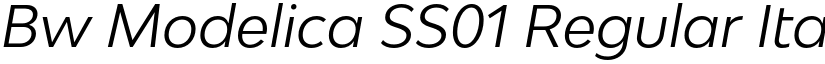 Bw Modelica SS01 Regular Italic font