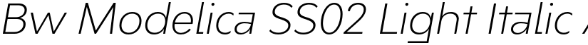 Bw Modelica SS02 Light Italic font