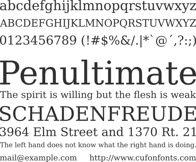 DejaVu Serif font preview