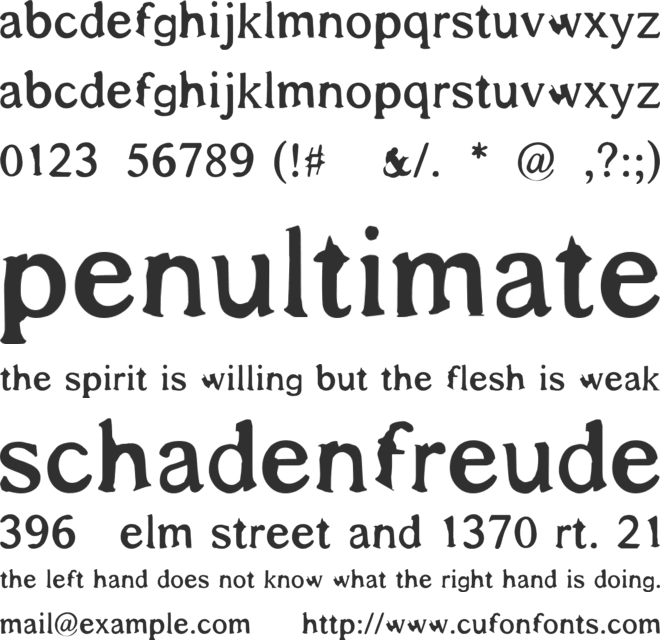 Shadows Around Us font preview