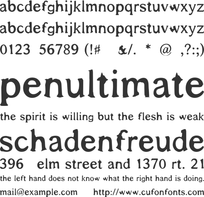 Shadows Around Us font preview