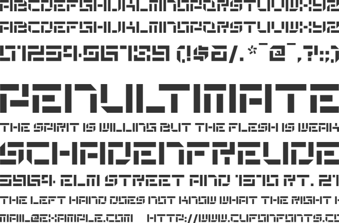 DeStencil font preview