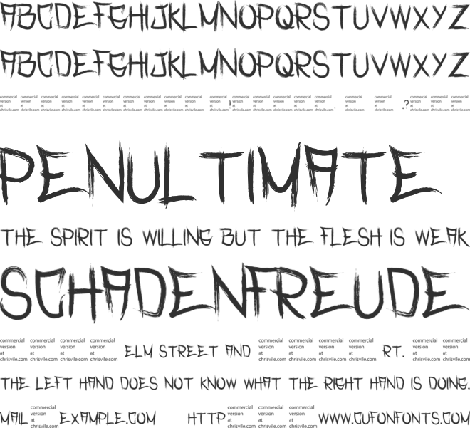 Rasterized font preview