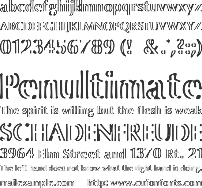 Colour Brush font preview