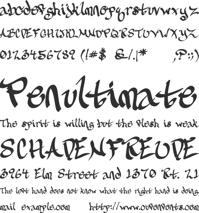 CalliGravity font preview