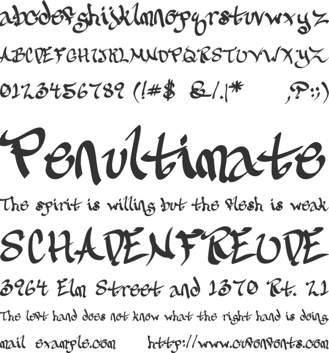 CalliGravity font preview