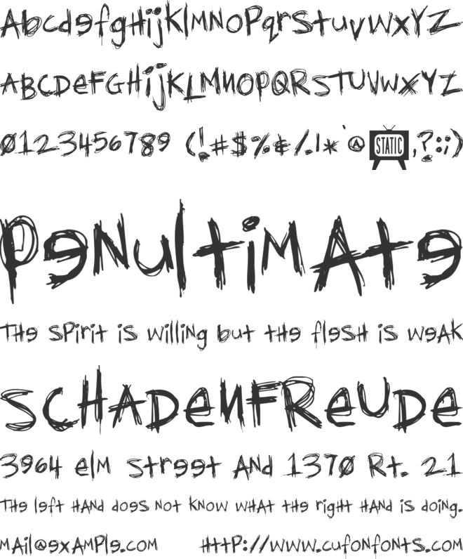 Diediedie font preview