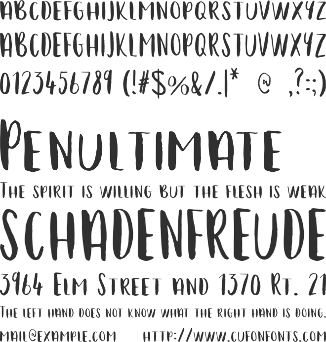 Titch font preview