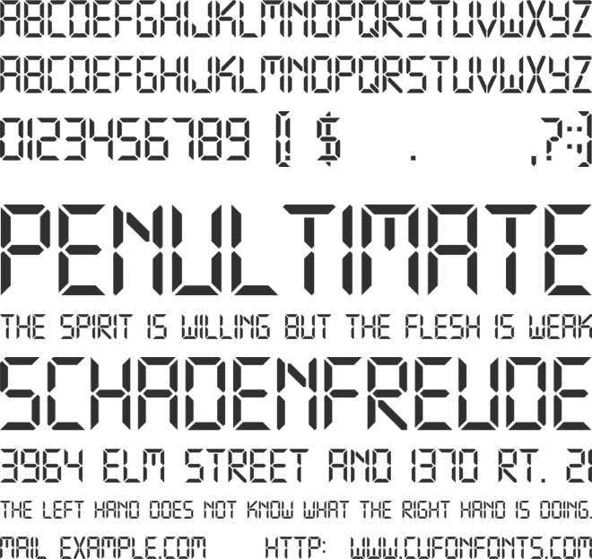 Technology font preview