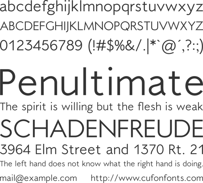 Selene font preview