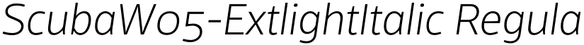 ScubaW05-ExtlightItalic Regular font