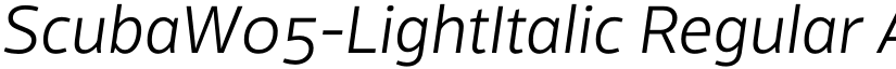 ScubaW05-LightItalic Regular font