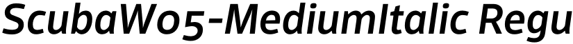 ScubaW05-MediumItalic Regular font