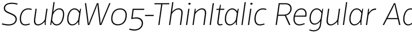 ScubaW05-ThinItalic Regular font