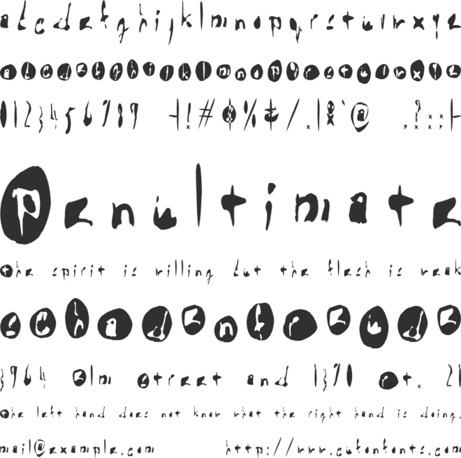 !The Troubles font preview