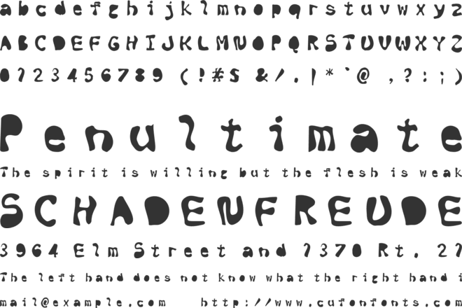 Black ink font preview