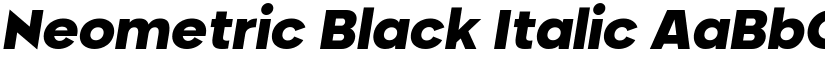 Neometric Black Italic font