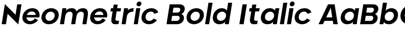 Neometric Bold Italic font
